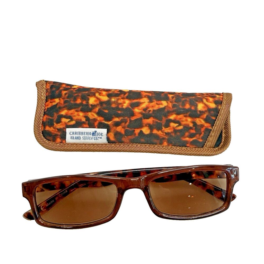 Caribbean Joe CJ1629 Brown Tortoise Reading Sunglasses 1.50 Power EUC